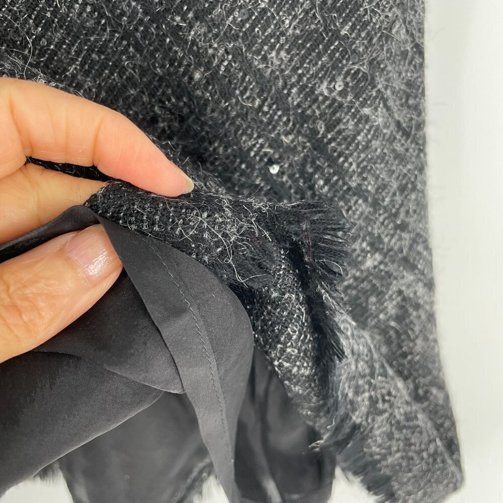 Burberry London Grey Diamond Tweed Sequined Wool/Mohair Blend Skirt UK10/US8 - Picture 6 of 10